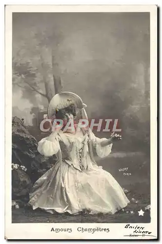 Cartes postales Fantaisie Femme Amours champetres