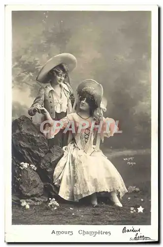 Cartes postales Fantaisie Femme Amours champetres