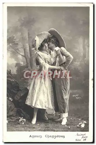 Cartes postales Fantaisie Femme Amours champetres