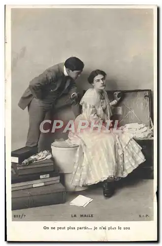 Cartes postales Fantaisie Femme la malle