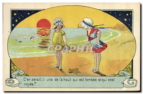 Cartes postales Illustrateur Enfants a la plage