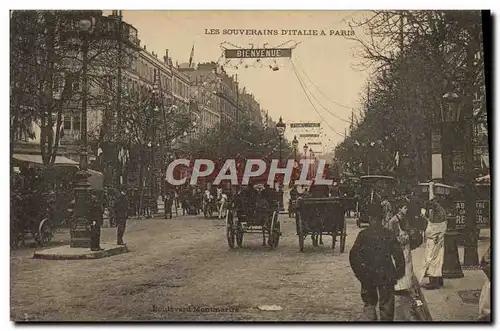 Cartes postales Les souverains d&#39Italie a Paris Boulevard Montmartre