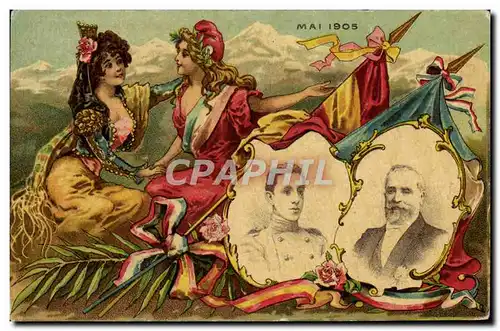 Cartes postales Mai 1905 Alphonse XIII Loubet