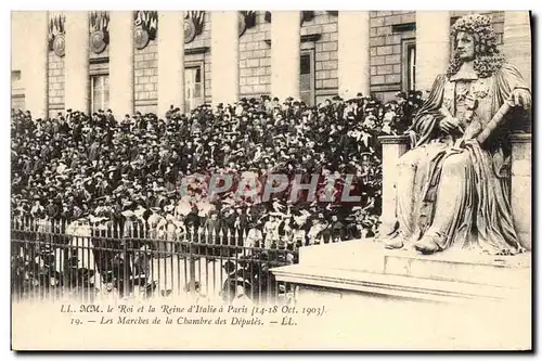 Cartes postales Les souverains d&#39Italie a Paris Les marches de la chambre des deputes