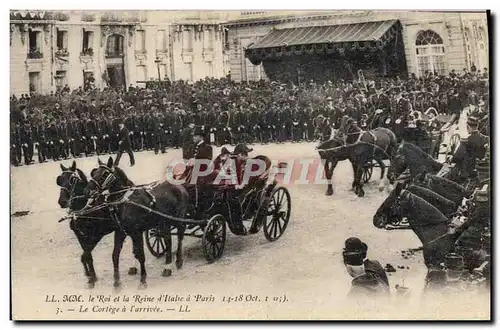 Cartes postales Les souverains d&#39Italie a Paris Le cortege a l&#39arrivee