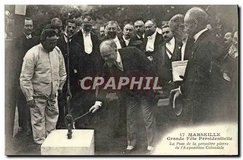 Ansichtskarte AK Marseille Grande Fete presidentielle La pose de la premier pierre de l&#39exposition coloniale