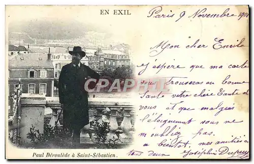 Cartes postales En exil Paul Deroulede a Saint Sebastin San Sebastian TOP