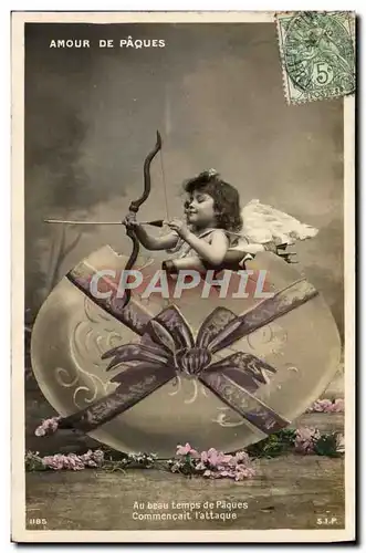 Cartes postales Enfant Arc Fleche Amour de Paques Ange