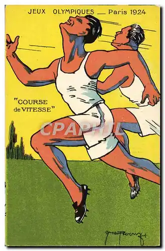 Cartes postales Jeux Olympiques 1924 Course de vitesse TOP