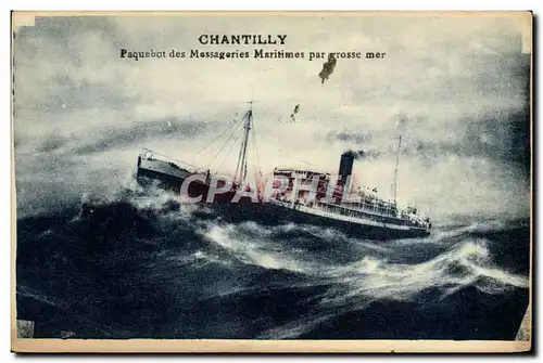 Ansichtskarte AK Bateau Chantilly Paquebot des Messageries Maritimes par grosse mer