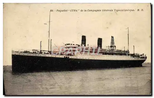 Cartes postales Bateau Cuba de la Cie Generale Transatlantique