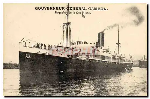 Ansichtskarte AK Bateau Gouverneur General Cambon Cie Mixte