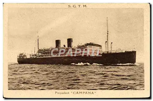 Cartes postales Bateau SGTM Paquebot Campana