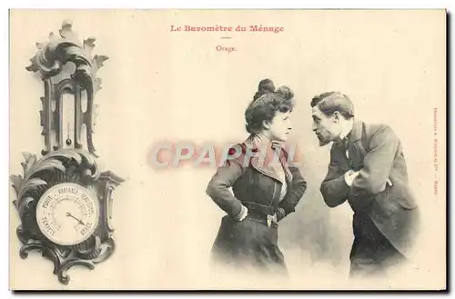 Cartes postales Fantaisie Le barometre du menage Orage Femme