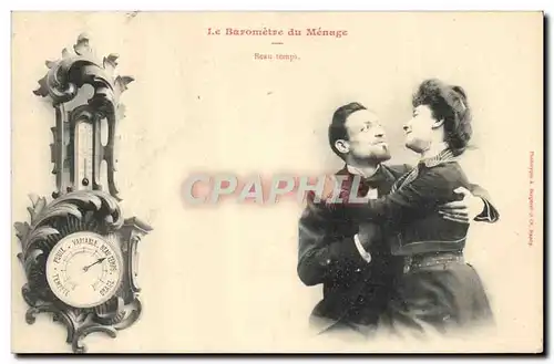 Cartes postales Fantaisie Le barometre du menage Beau temps Femme