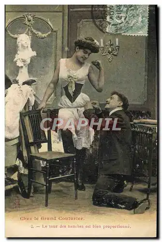 Cartes postales Fantaisie Femme Chez le grand couturier