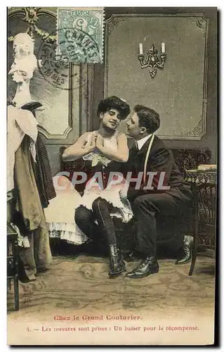 Cartes postales Fantaisie Femme Chez le grand couturier