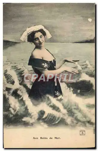 Ansichtskarte AK Fantaisie Femme Maillot de bain Au bains de mer