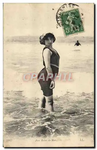 Cartes postales Fantaisie Femme Maillot de bain Aux bains de mer