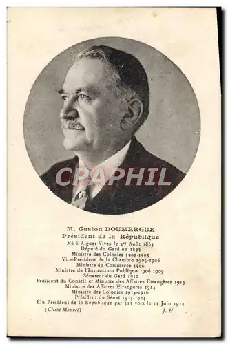 Cartes postales Gaston Doumerghe President de la Republique