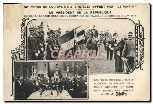 Ansichtskarte AK Souvenir de la Revue du 14 juillet Le Matin President de la Republique