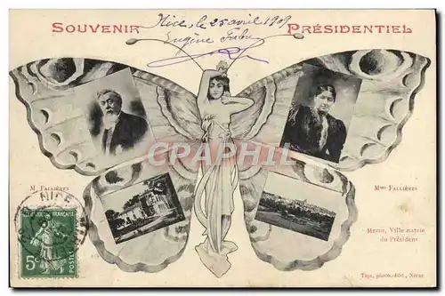 Cartes postales Papillon Fallieres Mezin Ville natale du President