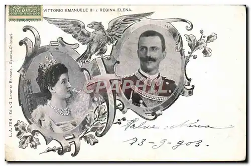 Cartes postales Vittorio Emanuel III e Regina Elena Aigle