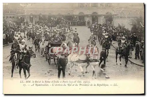 Ansichtskarte AK MM le Roi d&#39Italie et la reine a Paris 1903 A Rambouillet L&#39arrivee du roi et du President