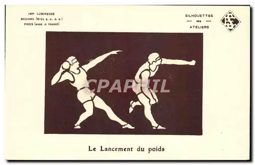 Cartes postales Athletisme Lancement du poids