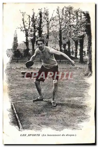 Cartes postales Athletisme Lancement du disque