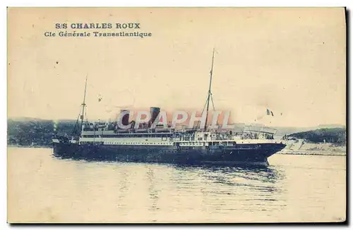 Cartes postales Bateau SS Charles Roux Cie Generale Transatlantique