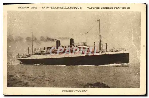 Cartes postales Bateau Cie Generale Transatlantique Paquebot cuba