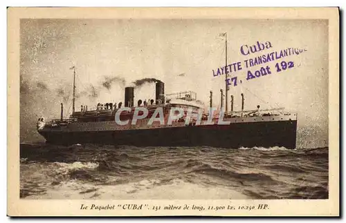 Cartes postales Bateau Paquebot Cuba