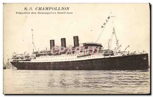 Cartes postales Bateau SS Champollion Paquebot des Messageries Maritimes