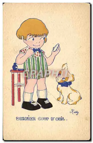 Ansichtskarte AK Fantaisie Illustrateur Enfant Chien ketty