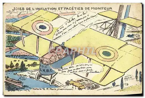 Ansichtskarte AK Militaria Joies de l&#39initiation et faceties de moniteur Avion Aviation