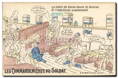 Cartes postales Militaria Les commandements du soldat