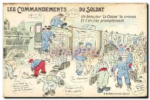 Cartes postales Militaria Les commandements du soldat