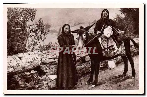 Ansichtskarte AK Folklore Pyrenees Femmes du pays allant au marche Ane Mule