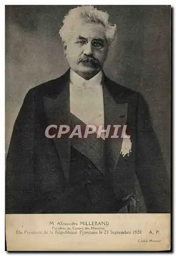 Cartes postales Alexandre Millerand President de la Republique