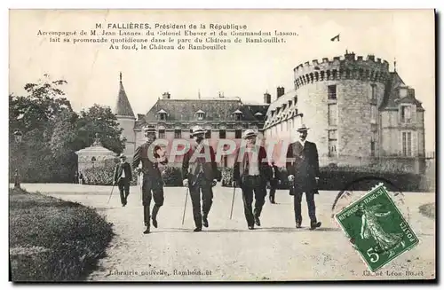 Cartes postales M Fallieres President de la Republique Jean Lanne Colonel Ebener commandant Lasson Rambouillet