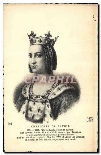 Ansichtskarte AK Charlotte de SAvoie Fille de Louis II Duc de Savoie