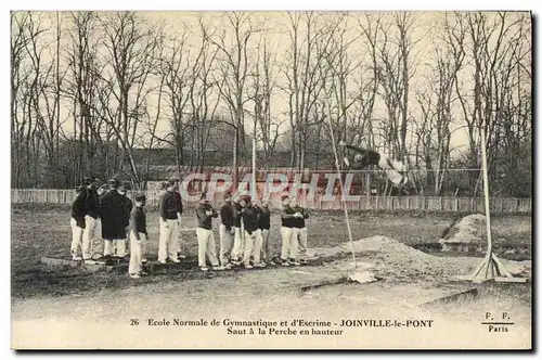 Cartes postales Ecole normale de Gymnastique et d&#39escrime Joinville le pont Saut a la perche en hauteur