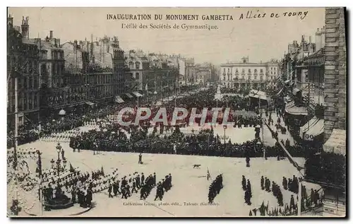 Cartes postales Inauguration du monument Gambetta Defile des Societes de Gymnastique Bordeaux