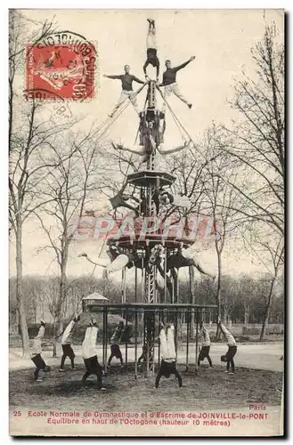 Cartes postales Ecole normale de Gymnastique et d&#39escrime Joinville le pont Equilibre en haut de l&#39octogon