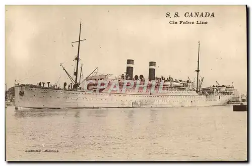 Cartes postales Bateau SS Canada Cie Fabre line