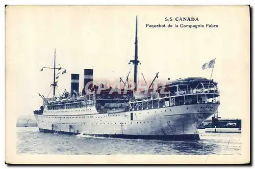 Cartes postales Bateau SS Canada Paquebot de la Compagnie Fabre