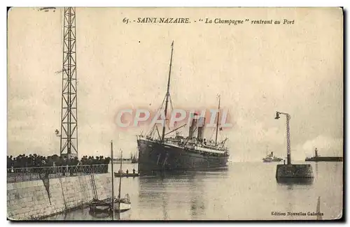 Cartes postales Bateau Saint Nazaire La champagne rentrant au port