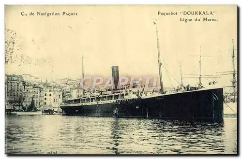 Cartes postales Bateau Paquebot Doukkala ligne du Maroc Cie de Navigation Paquet