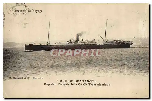 Ansichtskarte AK Bateau Duc de Bragance Paquebot Francais de la Cie Gle Transatlantique